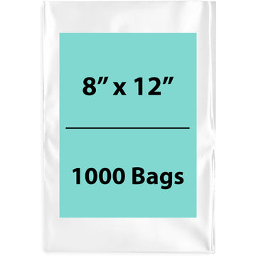 Clear Poly Bags Thickness: 4 Mil Size: 8 inch (width) X 12 inch (Height) Pack of 1000 Bags